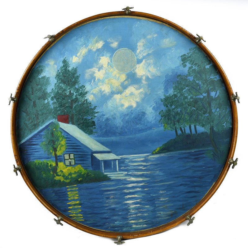 Brandless 1920's 26" Painted Scene Bass Drum - Used
