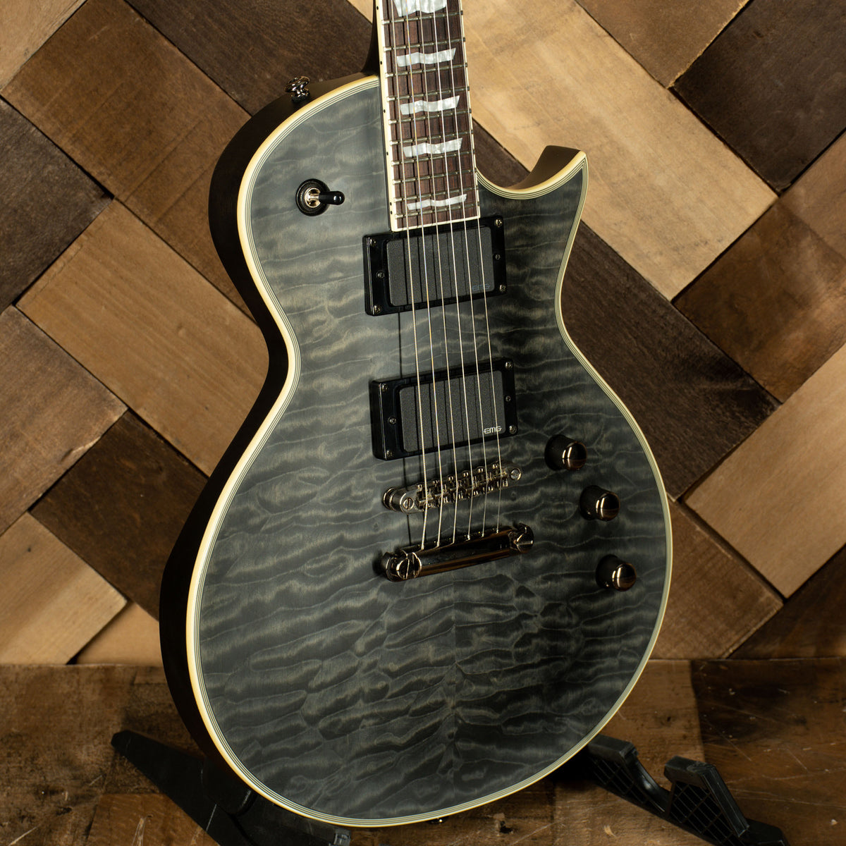 LTD 2021 EC-401QW Electric Guitar, Satin See-Thru Black - Used