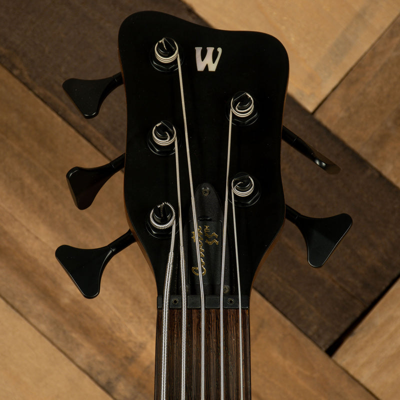 Warwick 2007 German Pro Series Corvette Double Buck 5 String Bass Guitar, Red Transparent Stain With Gig Bag - Used