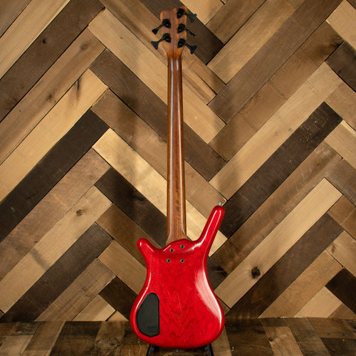 Warwick 2007 German Pro Series Corvette Double Buck 5 String Bass Guitar, Red Transparent Stain With Gig Bag - Used