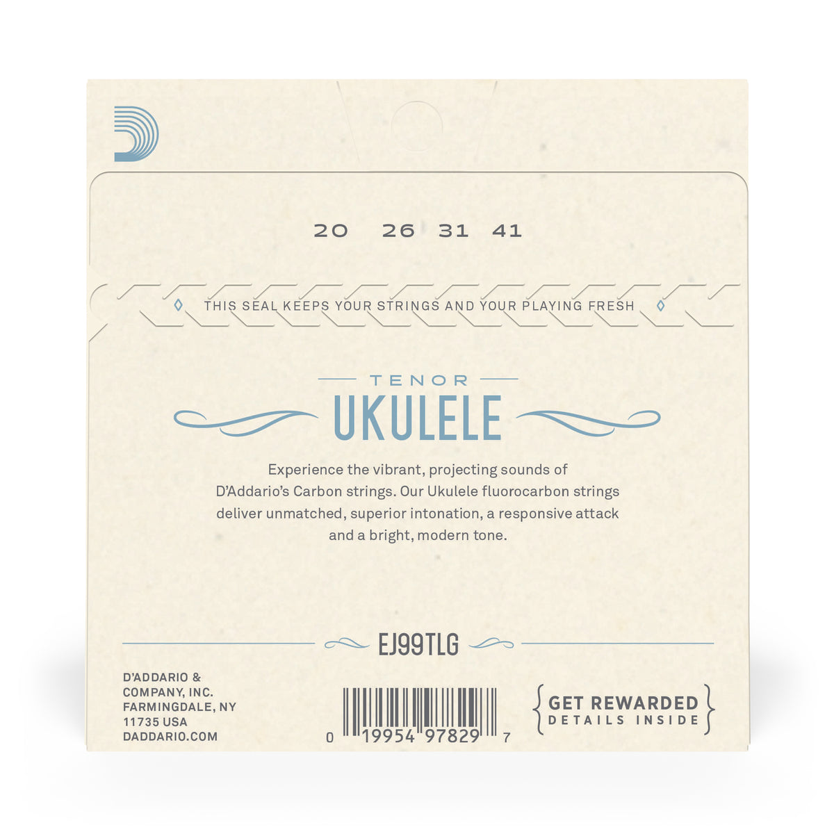 D'Addario EJ99TLG Pro-Arté Carbon Ukulele Strings, Tenor Low G