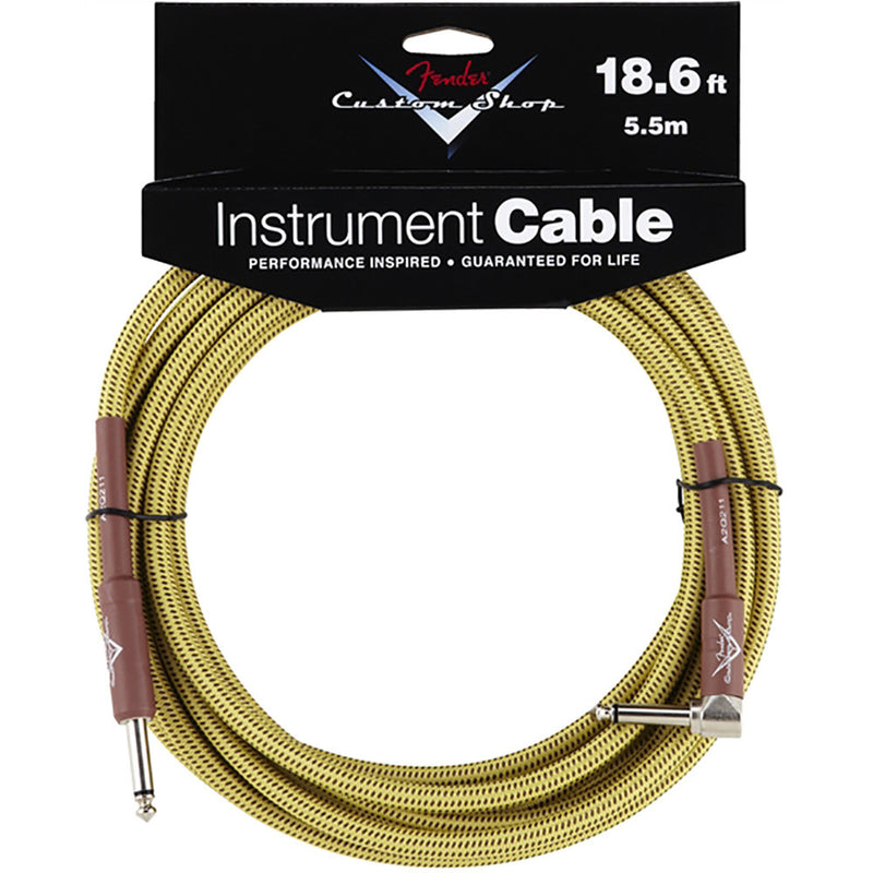 Fender Custom Shop Performance Series Cable - 18.6' - Angled - Tweed