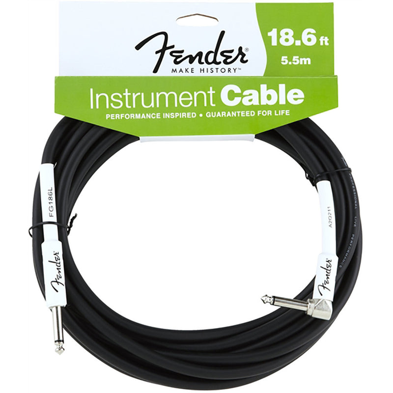 Fender Performance Series Instrument Cable - 18.6' - Angled - Black