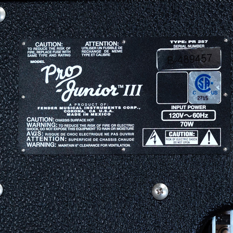Fender Pro Junior III 15w 1x10 Combo - Used