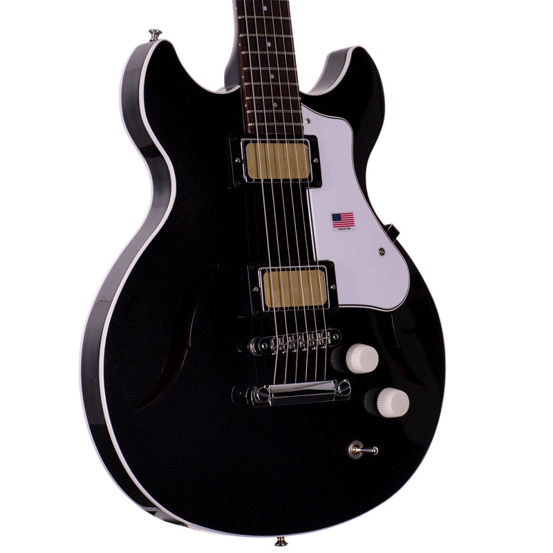 Harmony Factory Special Comet Electric Guitar, Space Black with MONO Case