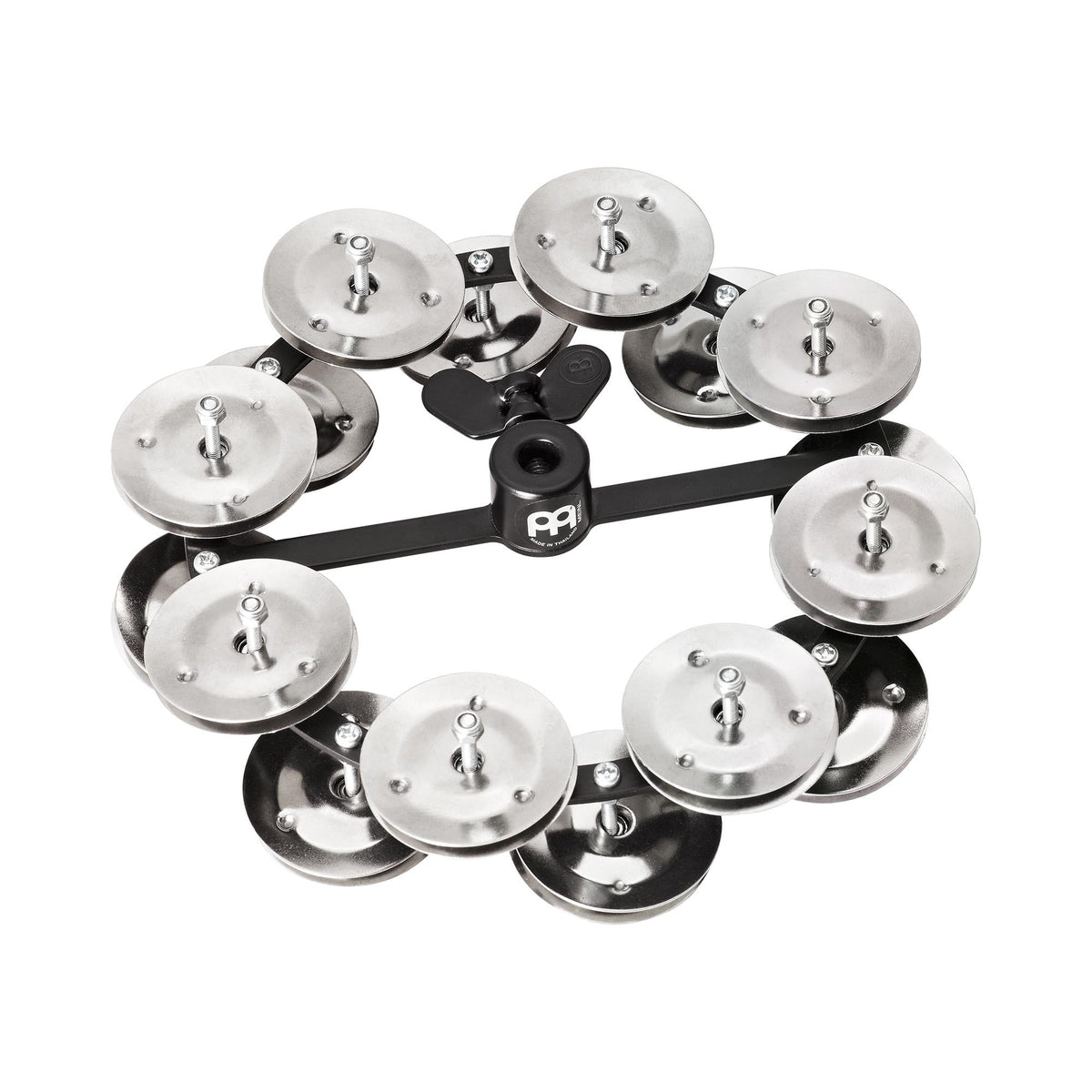 Meinl 5" Headliner Hi-Hat Tambourine - Steel Jingles - 2 Row - Black