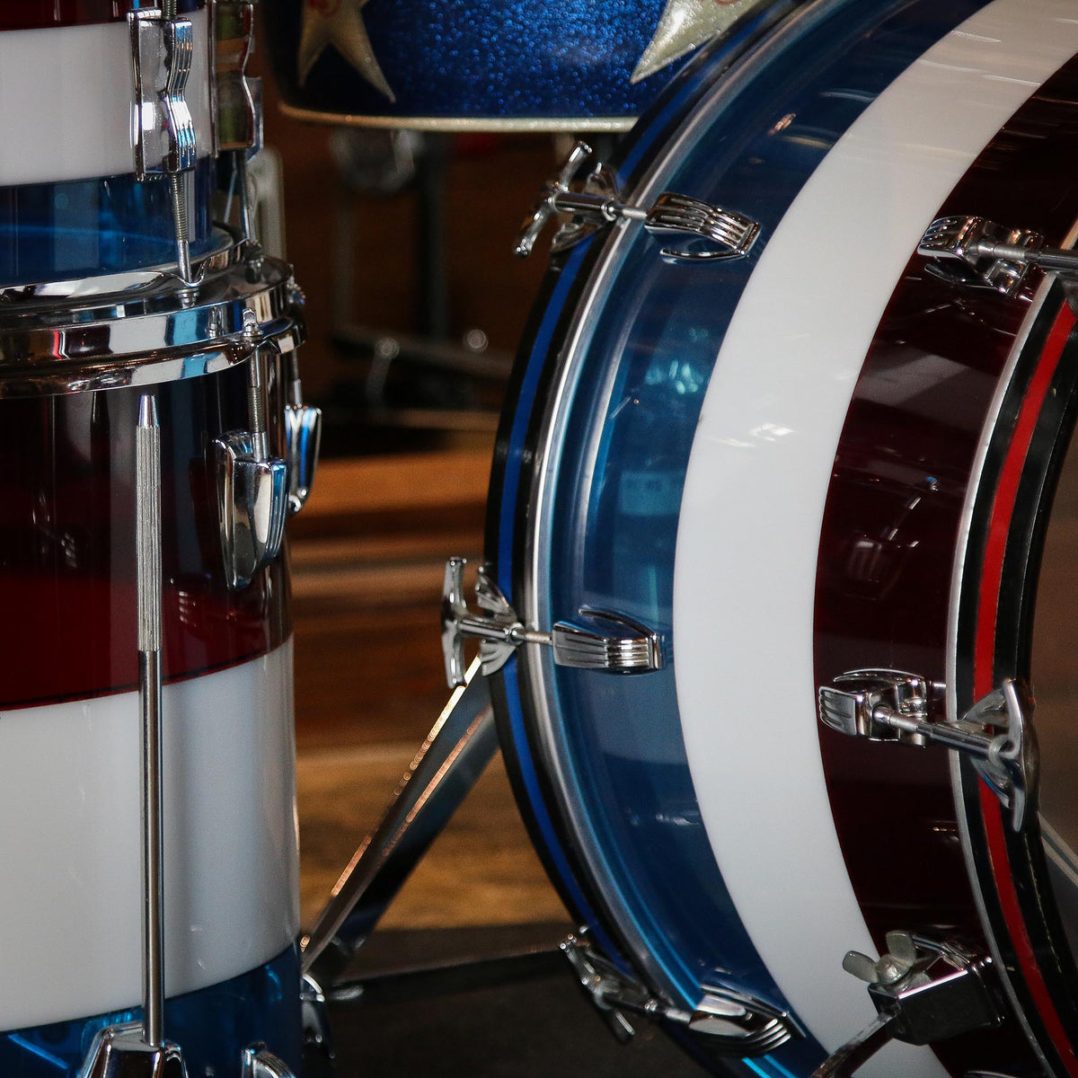 Ludwig 1970's Bicentennial 4 Piece Drum Kit With Bags - Used
