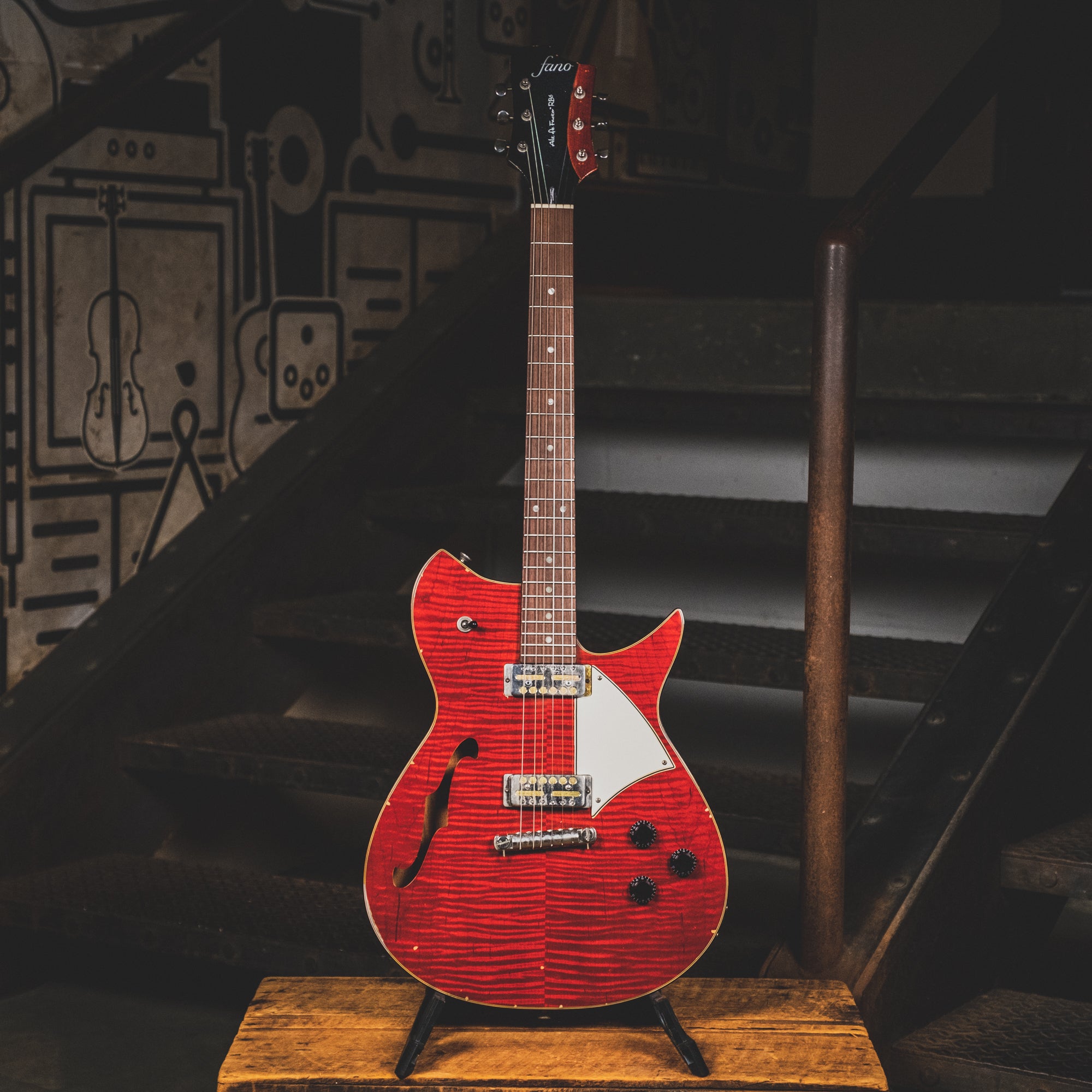 Fano Alt De Facto RB6 Thinline Red With OHSC - Used – Russo Music