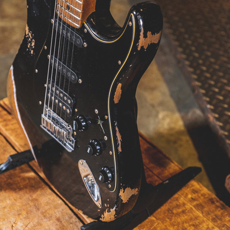 Fender Custom Shop Empire '67 Heavy Relic Super Strat HSS Black With OHSC - Used