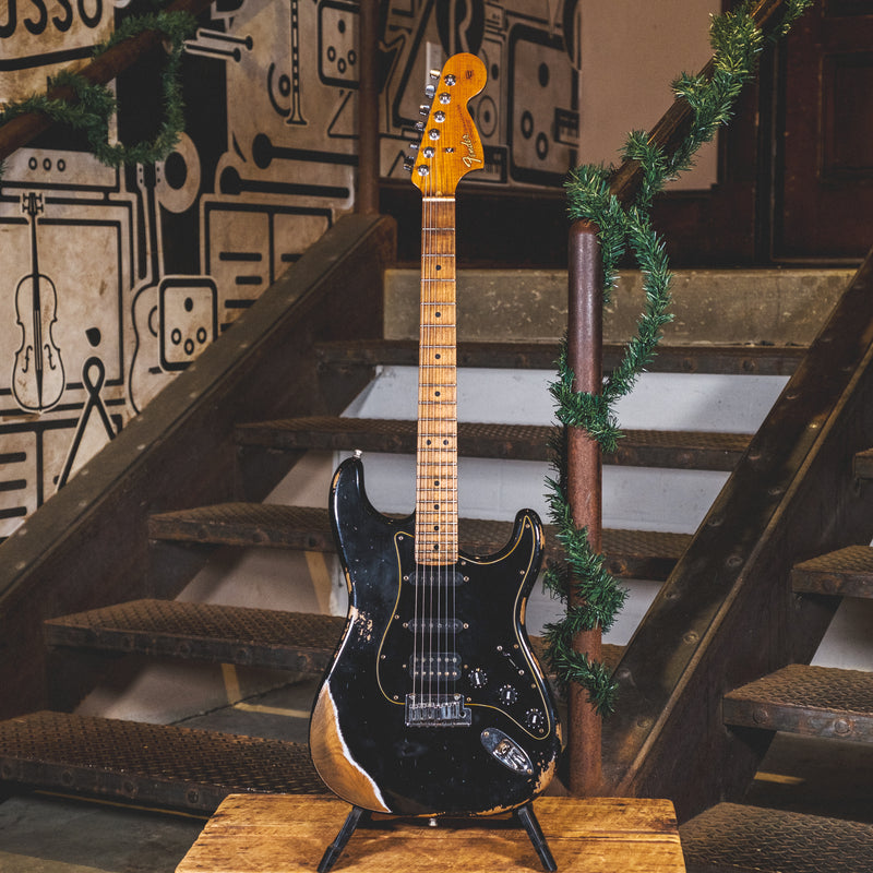 Fender Custom Shop Empire '67 Heavy Relic Super Strat HSS Black With OHSC - Used