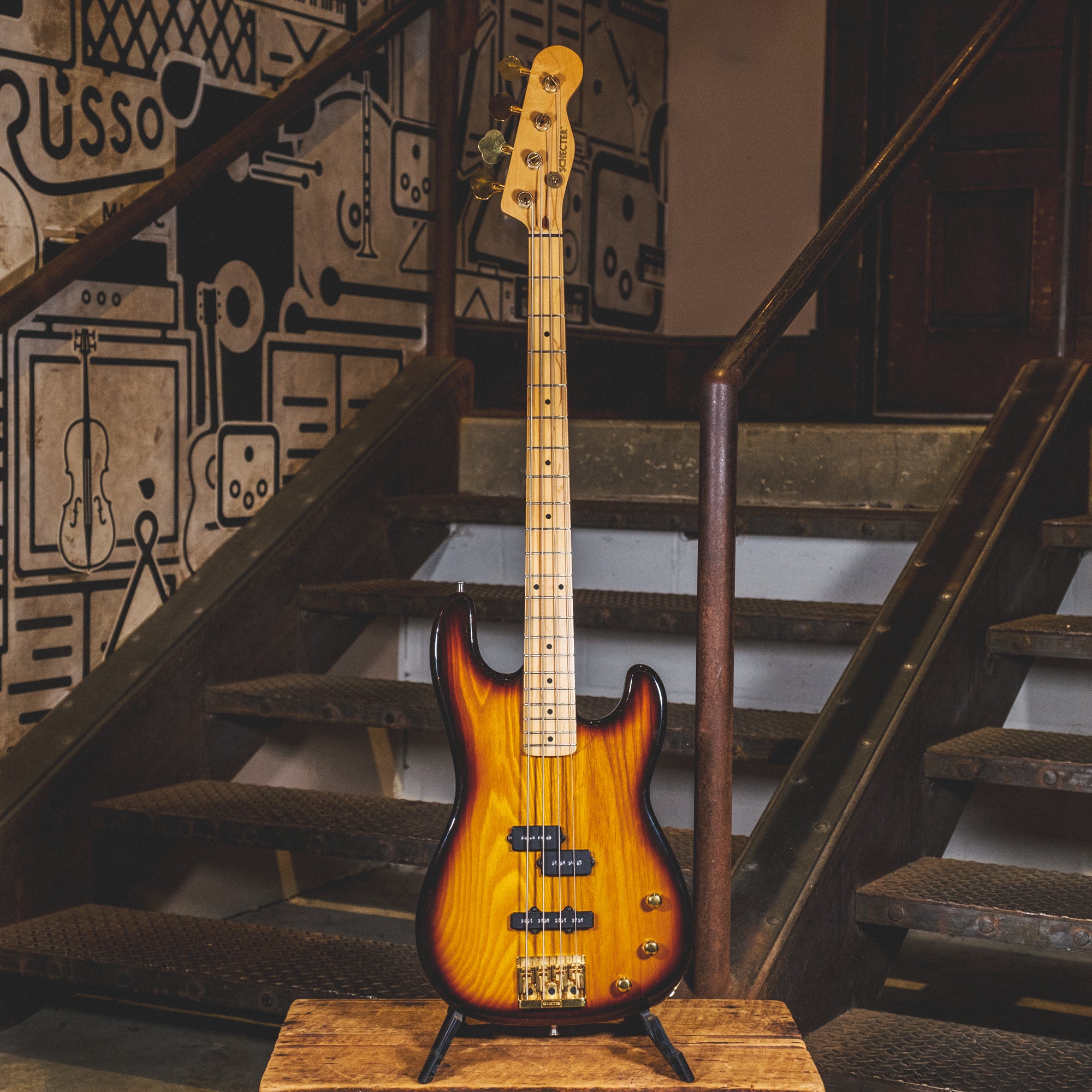 Schecter 1980s PJ Bass, Sunburst With Hardcase - Used – Russo Music