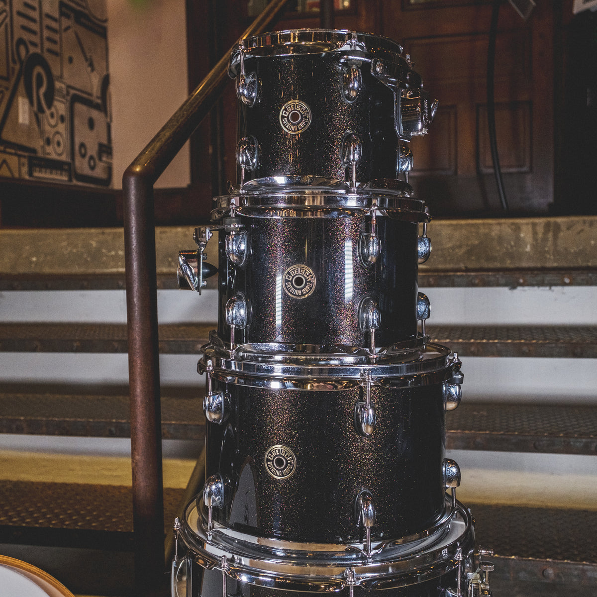 Gretsch Catalina Club Maple Kit Black Sparkle With Tom Arms - Used