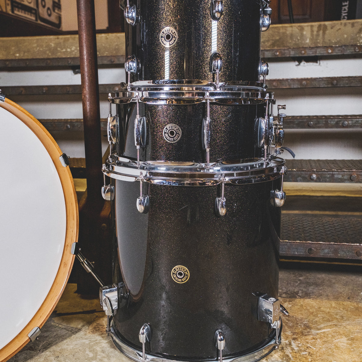 Gretsch Catalina Club Maple Kit Black Sparkle With Tom Arms - Used
