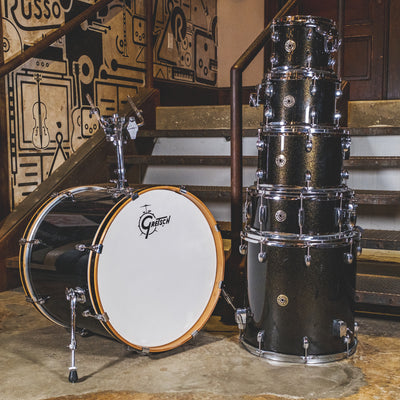 Gretsch Catalina Club Maple Kit Black Sparkle With Tom Arms - Used