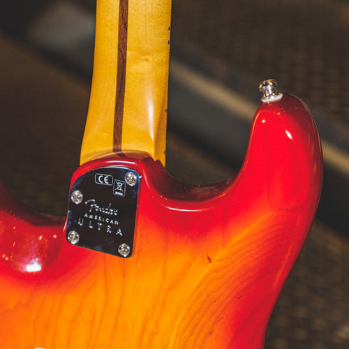 Fender 2020 American Ultra Stratocaster, Plasma Red With Fender 2020 American Ultra Stratocaster, Plasma Red With