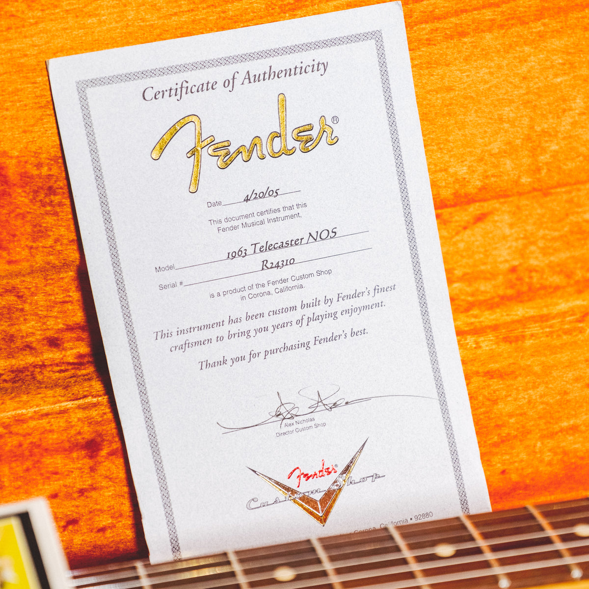 Fender Custom Shop 2005 '63 NOS Telecaster, Lake Placid Blue with OHSC - Used