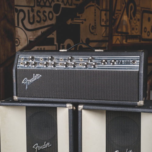 Fender 1974 Silverface PA 100 With Speakers And Footswitch - Used