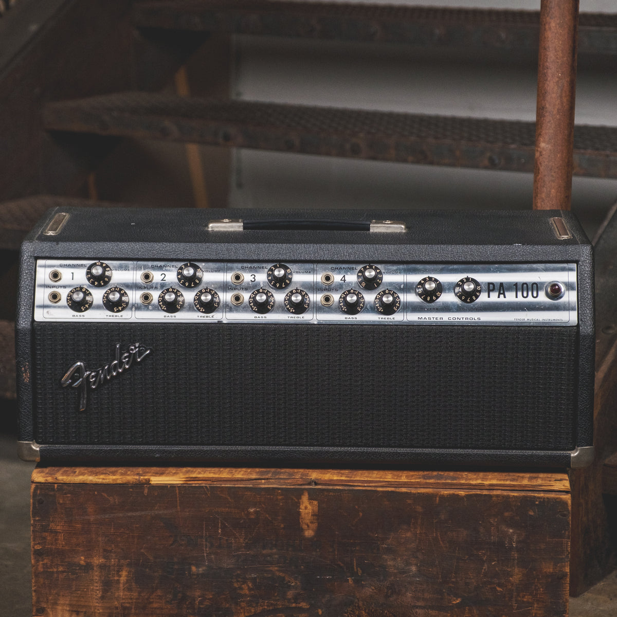 Fender 1974 Silverface PA 100 With Speakers And Footswitch - Used