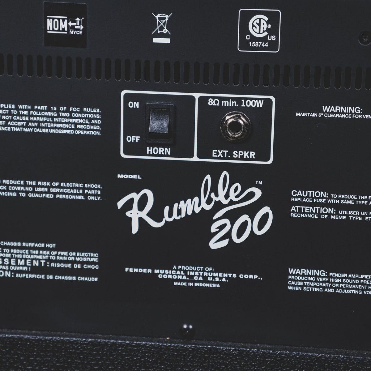 Fender 2019 Rumble 200 Bass Combo Amplifier - Used
