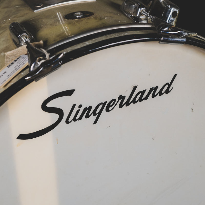 Slingerland 1970s Buddy Rich Outfit White Marine Pearl Drum Kit With Snare Drum And Hardware - Used