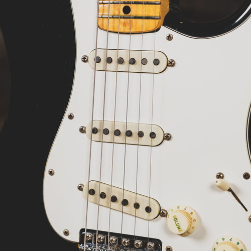 Fender 1974 Stratocaster Electric Guitar, Black With OHSC - Used
