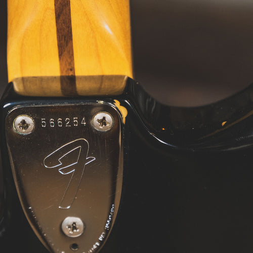 Fender 1974 Stratocaster Electric Guitar, Black With OHSC - Used