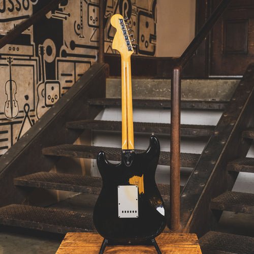 Fender 1974 Stratocaster Electric Guitar, Black With OHSC - Used