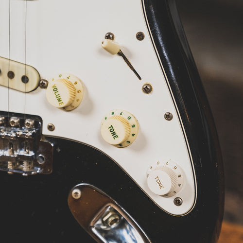 Fender 1974 Stratocaster Electric Guitar, Black With OHSC - Used