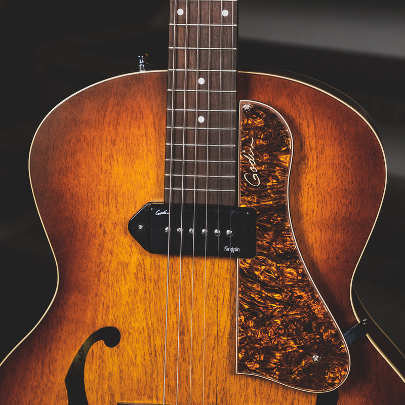Godin 2018 5th Ave Kingpin P90 Electric Guitar, Cognac Burst - Used