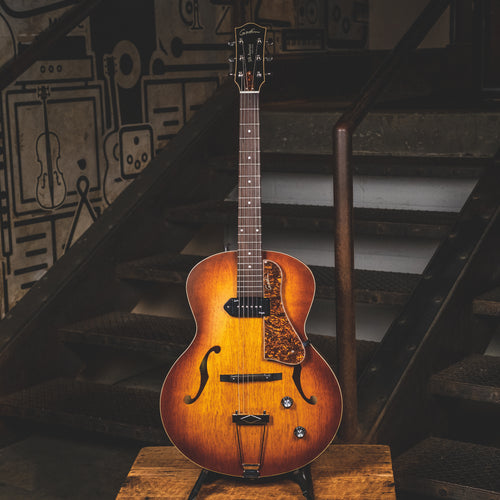 Godin 2018 5th Ave Kingpin P90 Electric Guitar, Cognac Burst - Used