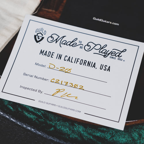 Guild 2021 D20 Acoustic Guitar, Natural With OHSC - Used