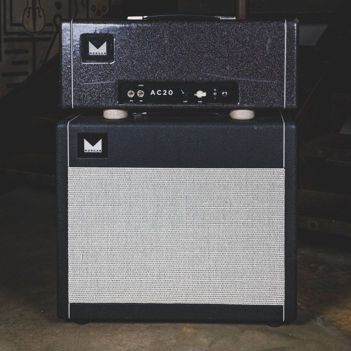 Morgan 2011 AC20 Amplifier Head And Cabinet, Galaxy Sparkle - Used