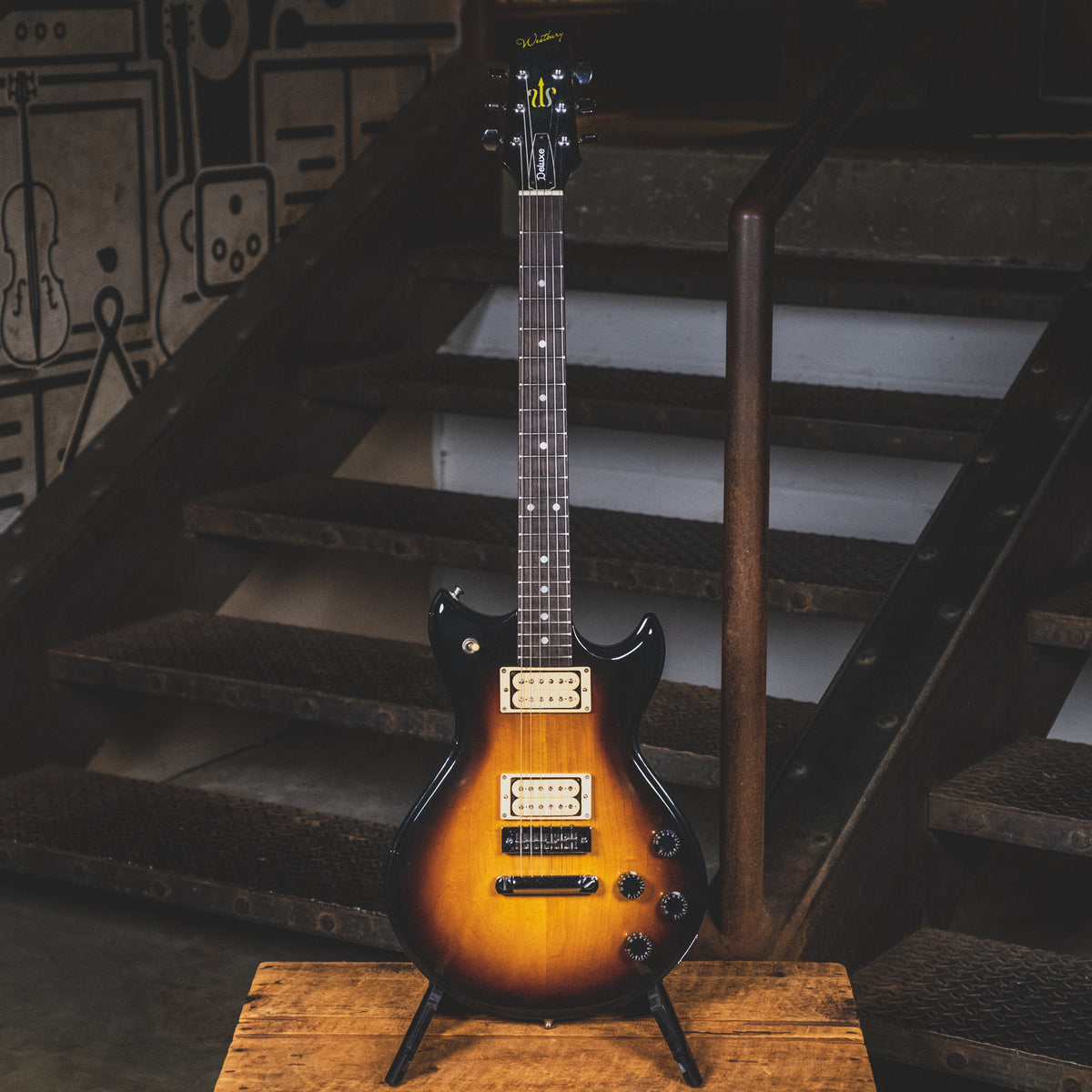 Westbury 1980's Deluxe Electric Guitar, Tobacco Burst With OHSC - Used