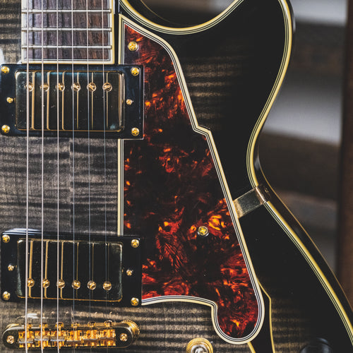 D'Angelico 2015 EX-SS Electric Guitar, Trans Black With OHSC - Used