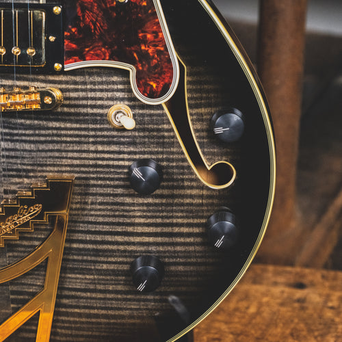 D'Angelico 2015 EX-SS Electric Guitar, Trans Black With OHSC - Used