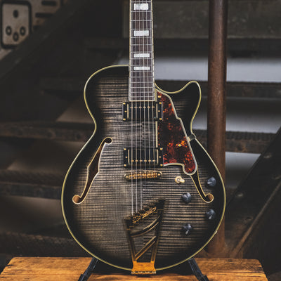 D'Angelico 2015 EX-SS Electric Guitar, Trans Black With OHSC - Used