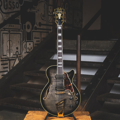 D'Angelico 2015 EX-SS Electric Guitar, Trans Black With OHSC - Used