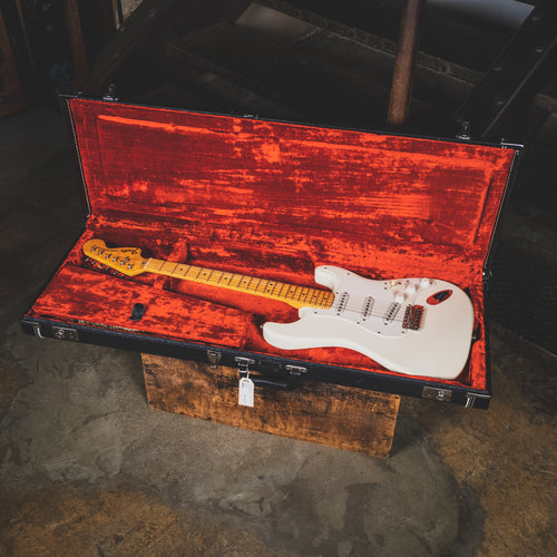 Fender 1973 Stratocaster Electric Guitar, Olympic White Refin With OHSC - Used