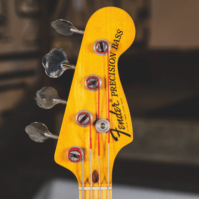 1975 Fender Precision Bass Guitar, 3 Tone Sunburst With Hard Case - Used