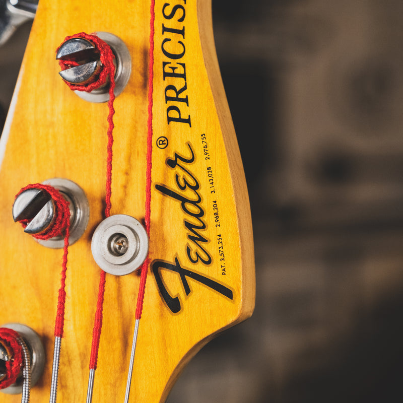 1975 Fender Precision Bass Guitar, 3 Tone Sunburst With Hard Case - Used