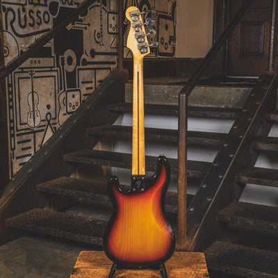 1975 Fender Precision Bass Guitar, 3 Tone Sunburst With Hard Case - Used
