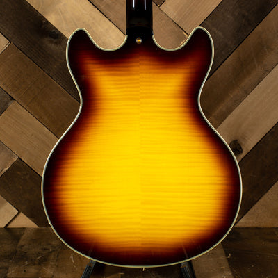 2020 D'Angelico Excel DC Semi-Hollow Electric Guitar, Vintage Sunburst with Hard Case - Used
