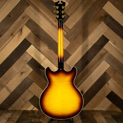 2020 D'Angelico Excel DC Semi-Hollow Electric Guitar, Vintage Sunburst with Hard Case - Used
