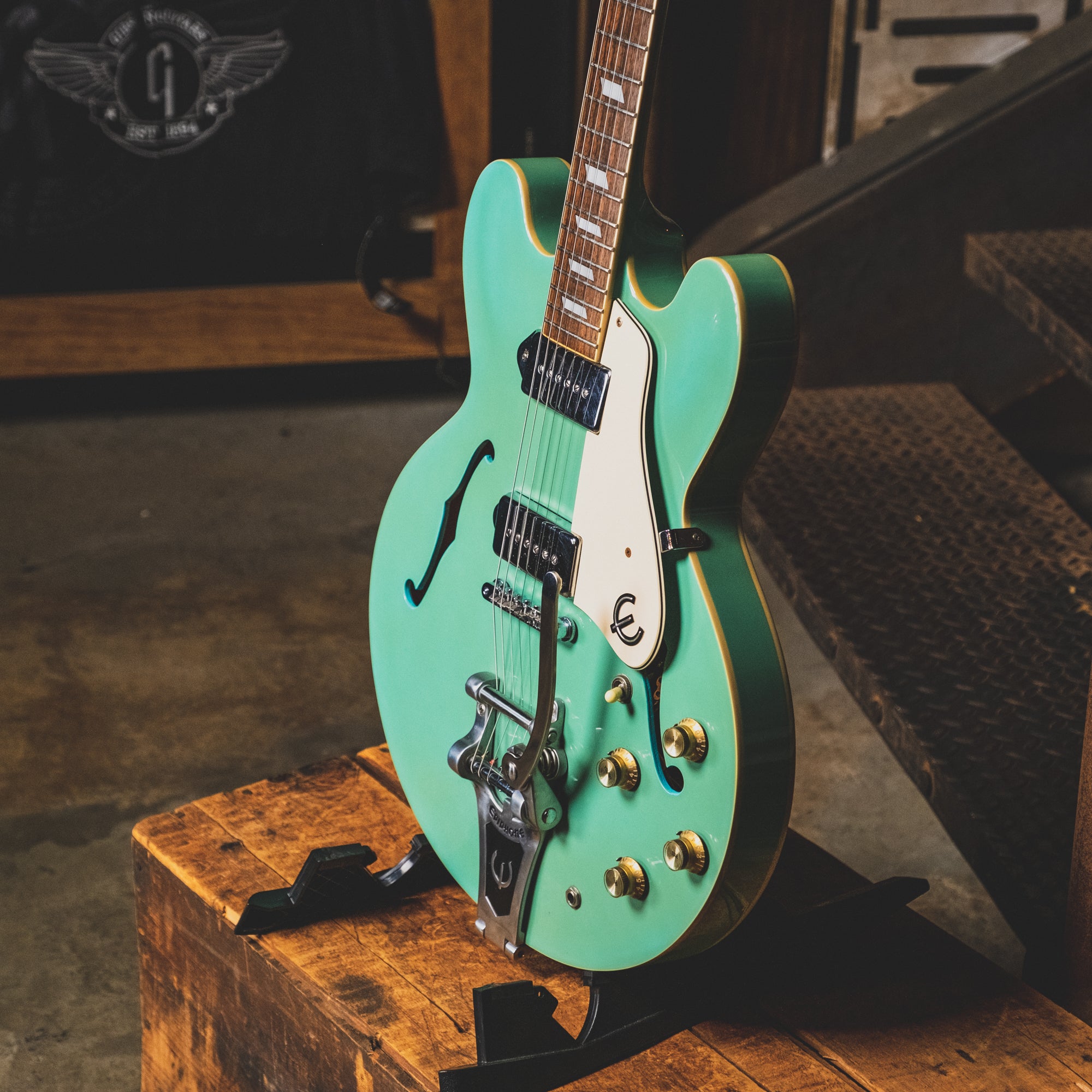 1997 Epiphone Casino VT-TQ Electric Guitar, Turquoise w/OHSC