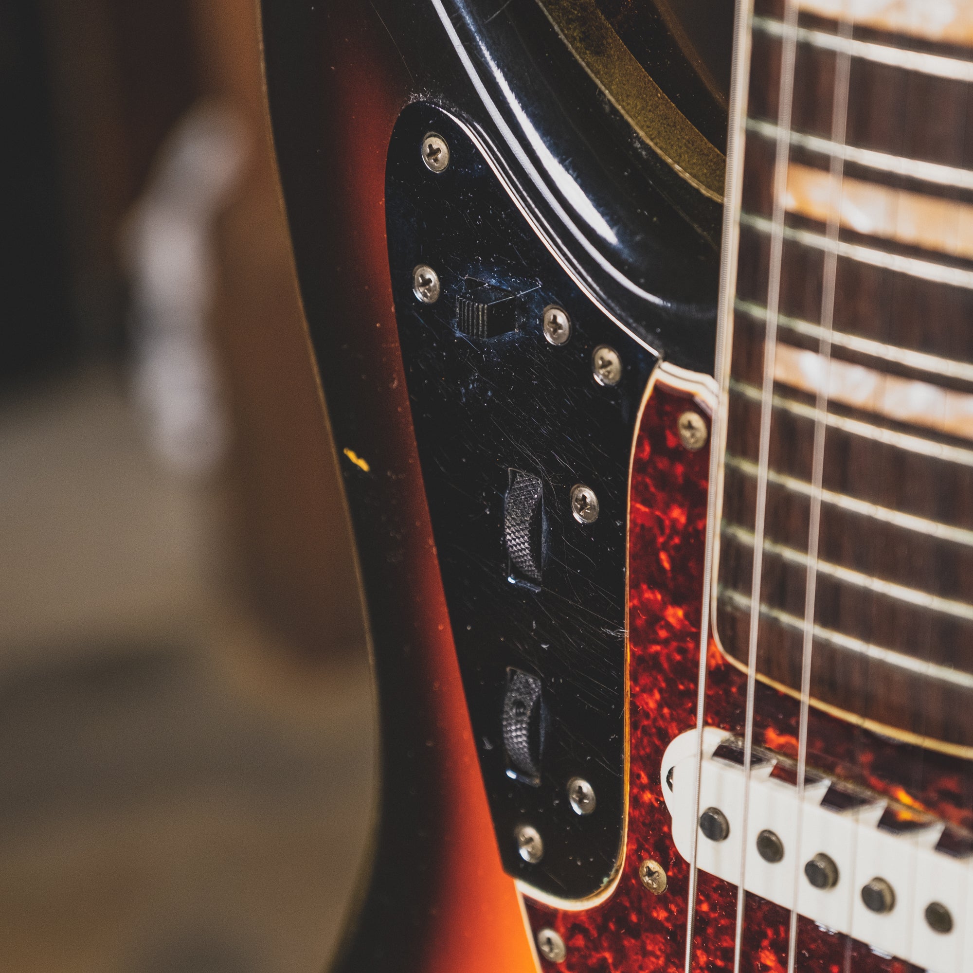 1966 Fender Jaguar Electric Guitar, Sunburst, OHSC, Body Guard