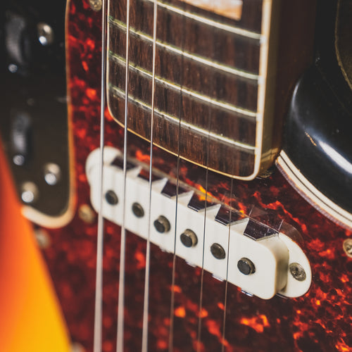 1966 Fender Jaguar Electric Guitar, 3 Color Sunburst, Original Hardshell Case & Parker Body Guard - Vintage