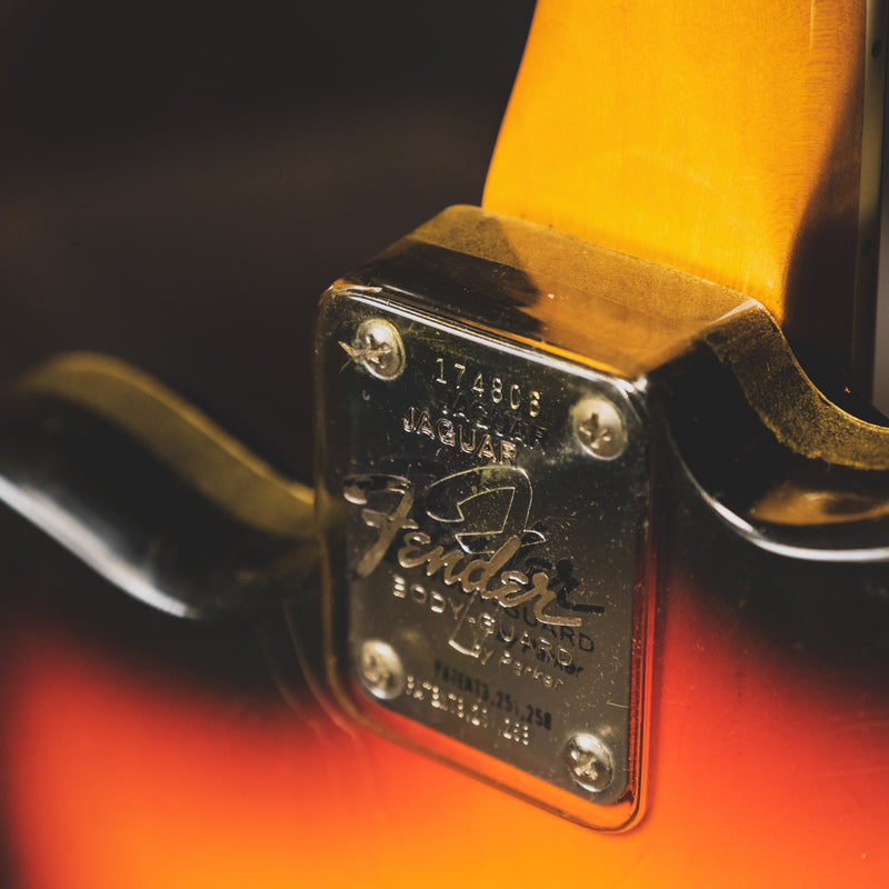 1966 Fender Jaguar Electric Guitar, 3 Color Sunburst, Original Hardshell Case & Parker Body Guard - Vintage