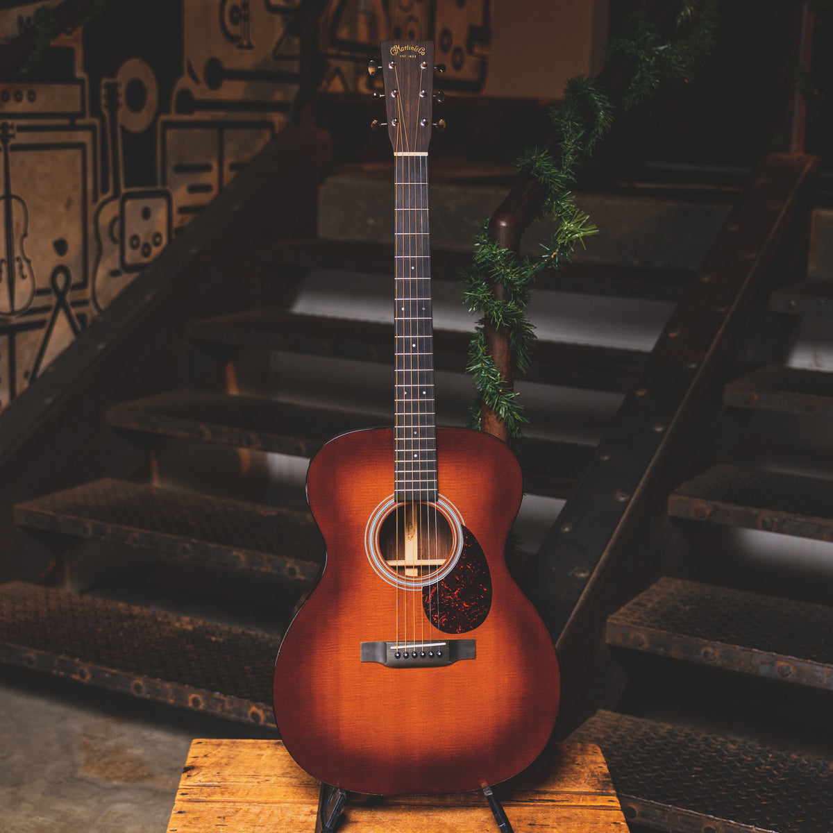 2016 Martin OM-21 Ambertone Burst Acoustic Guitar With OHSC - Used
