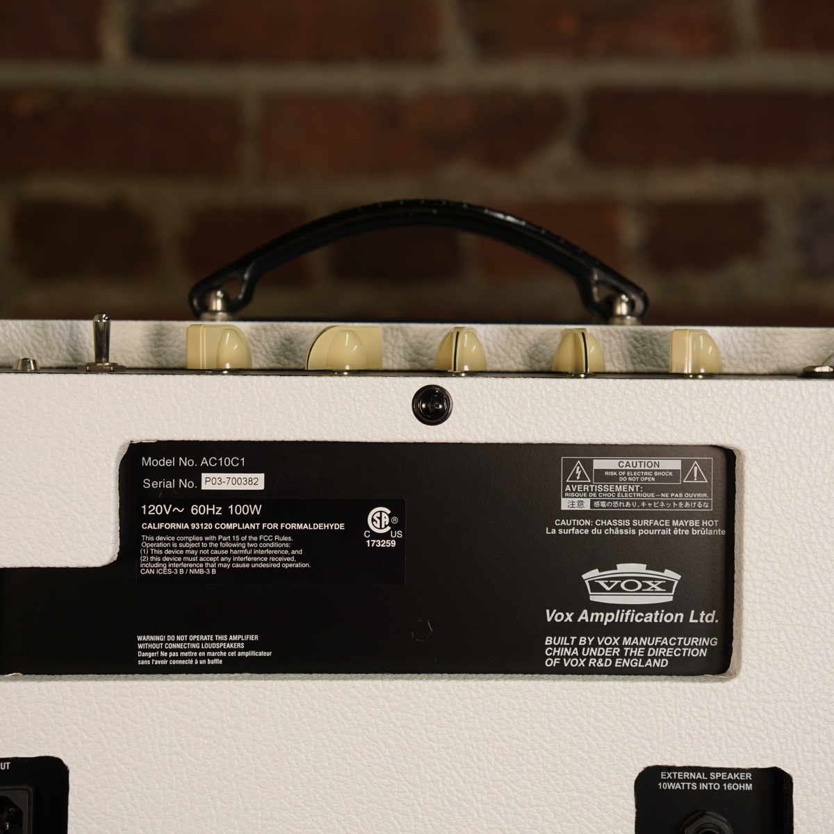 Vox AC10C1 Combo Amplifier, White Bronco Tolex - Used