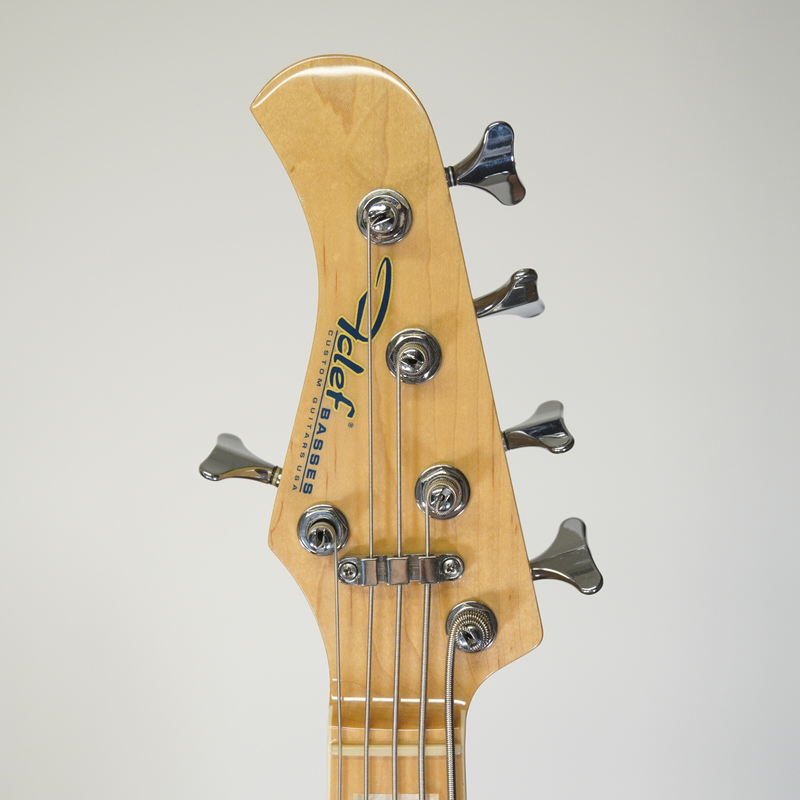 F Clef USA Custom J Style 5 String Left-Handed Bass Guitar, Sunburst - Used